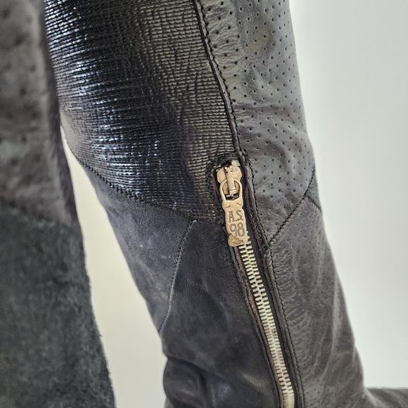 A.S. 98 Black leather knee high boots size 37 us 6.5 - Picture 6 of 12